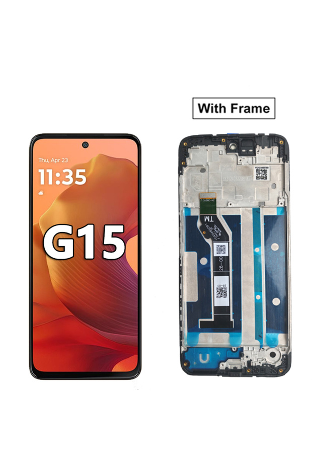 G15 With Frame New Display For Moto G05 G15 E15 LCD Display Touch Screen Digiziter For Moto G1...