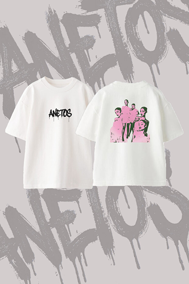 Ariana Grande_57 Design Back Printed Cotton White Oversize T-Shirt