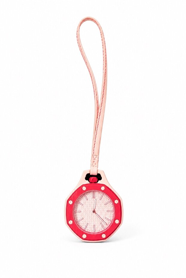 Pink/Red Shk4009 Pop Bag Charm,With Watch Strap,Octagon Design,Unisex,With Box,Wristwatch and Bag