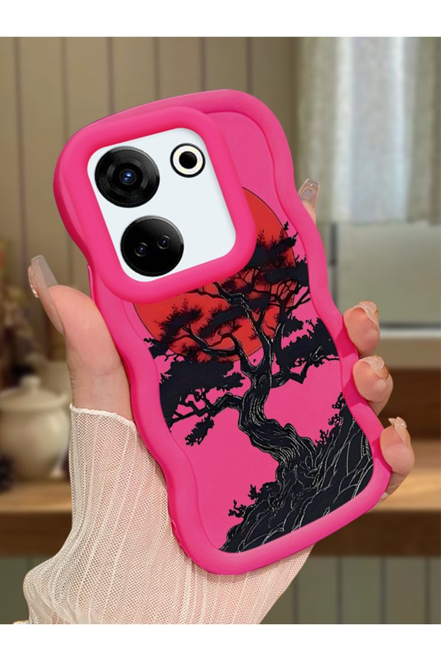 Tecno Camon 20 Pro 4g Compatible Case Camera Protector Red Silicone Couple Phone Case Tree Pattern