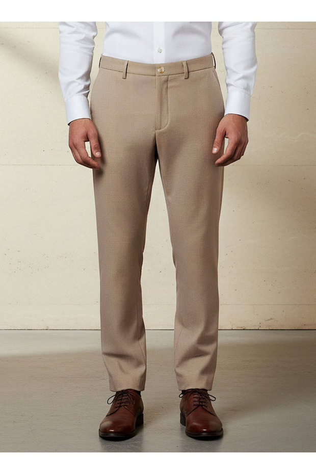 Regular Fit Dobby Flexi Waist Formal Trousers