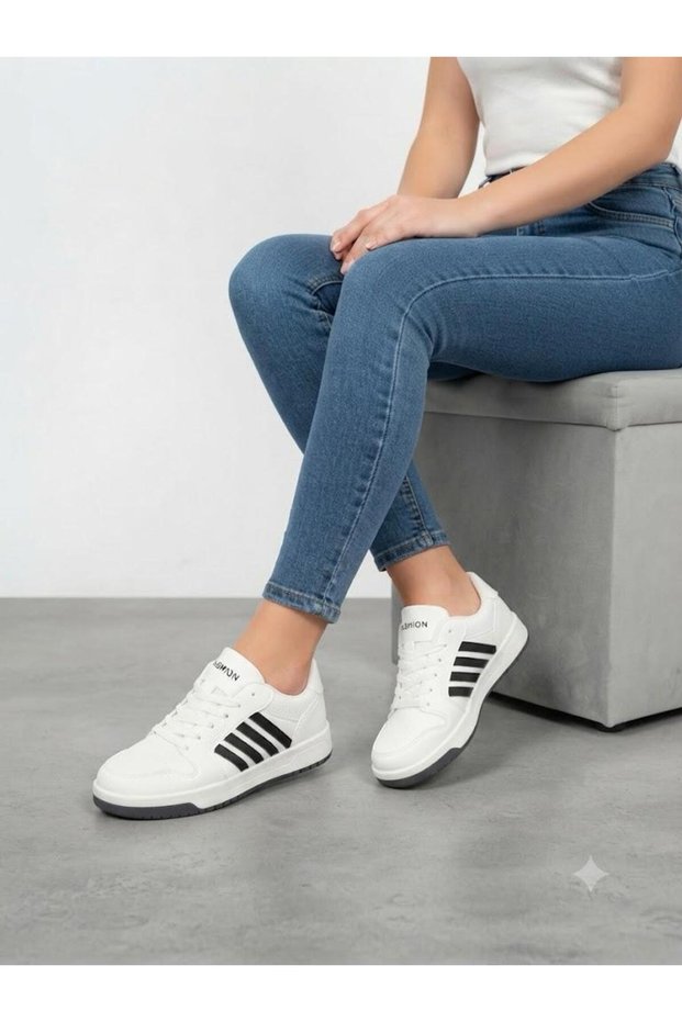 Women's White Sneaker Daily Orthopedic Sole Walking Sports Shoes