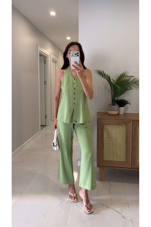 Soder Green Vest Pants Set