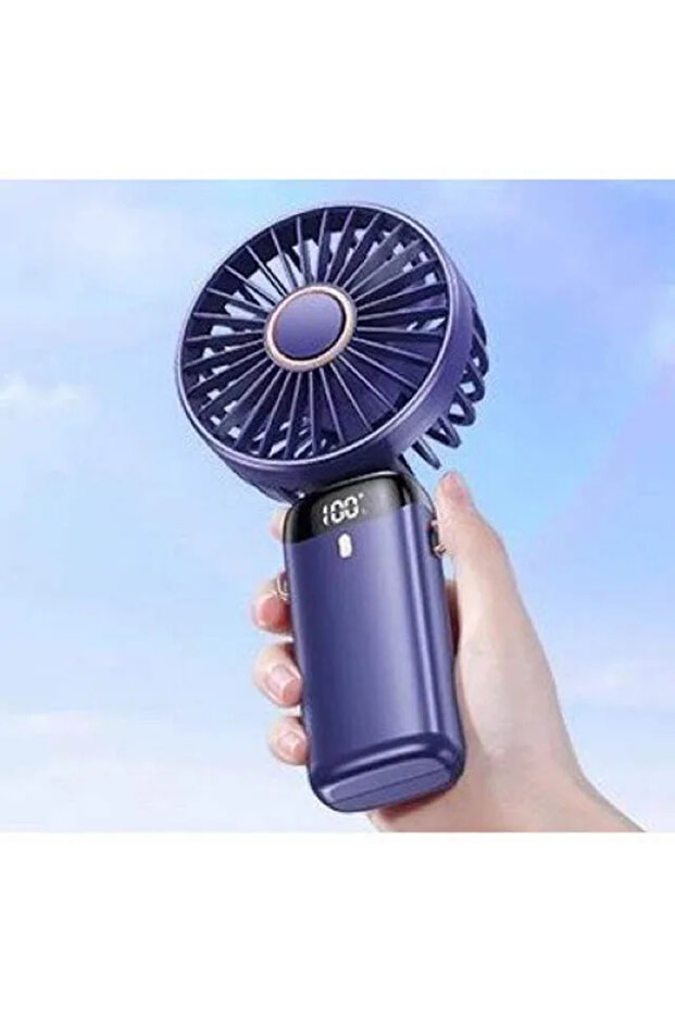 5 Portable Handheld Mini Fan Foldable Neck Hanging Fans 5 Speed USB Rechargeable Fan with Phone Sta.