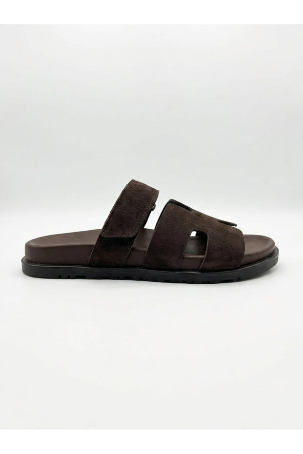 Women's Fx2010-Sue Genuine Leather Brown Suede Velcro Adjustable Orthopedic Slippers