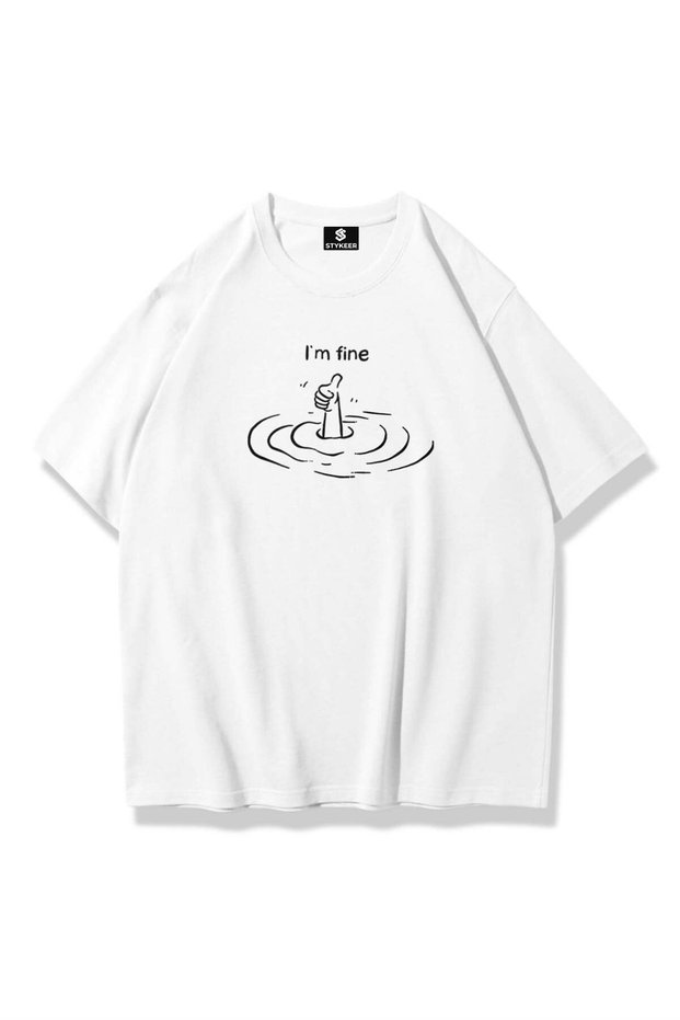 Unisex Oversized T-Shirt "The Single Penguen" Loose Fit Oversized White T-Shirt