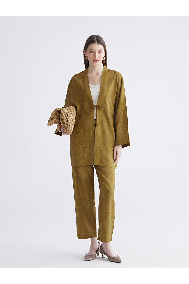 Patterned Women's Trousers with Elastic Waist