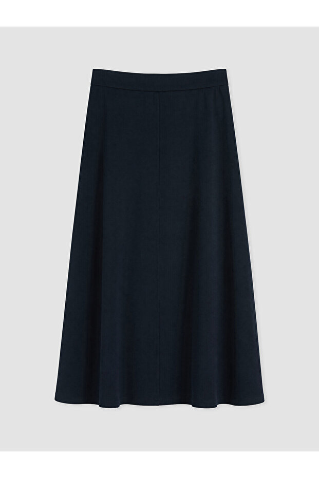 Original Elastic Waist Modal Textured Flared Skirt