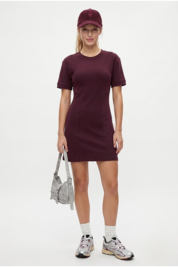 Women's New Mira 100% Cotton Plum Combed Cotton Dress
