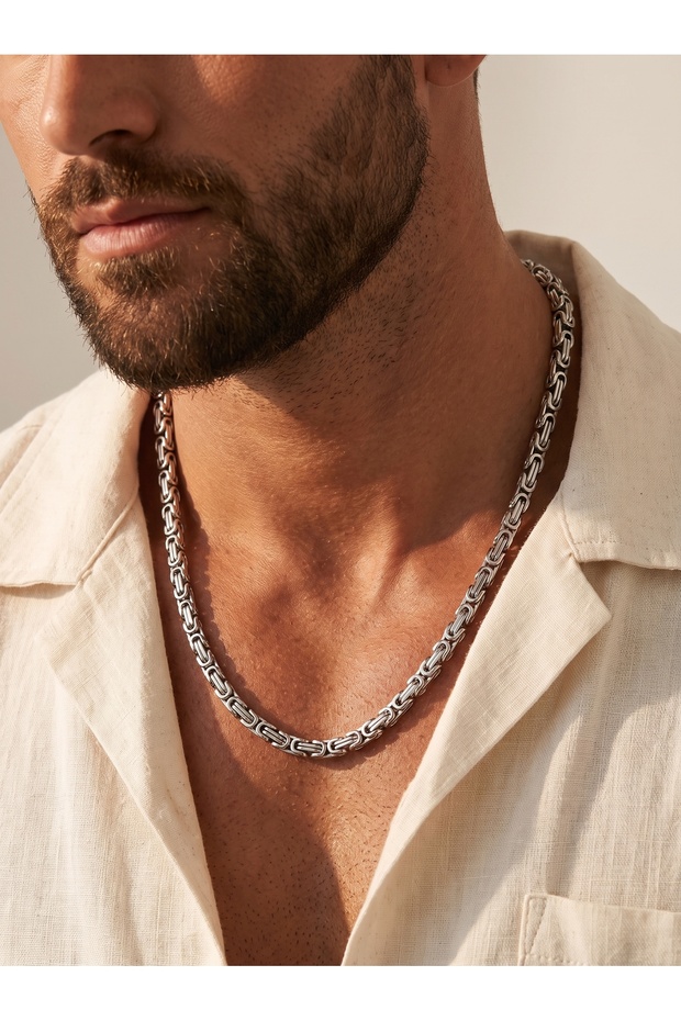 Men's Stainless Steel Necklace King Chain Masculine Gift 5mm 01904