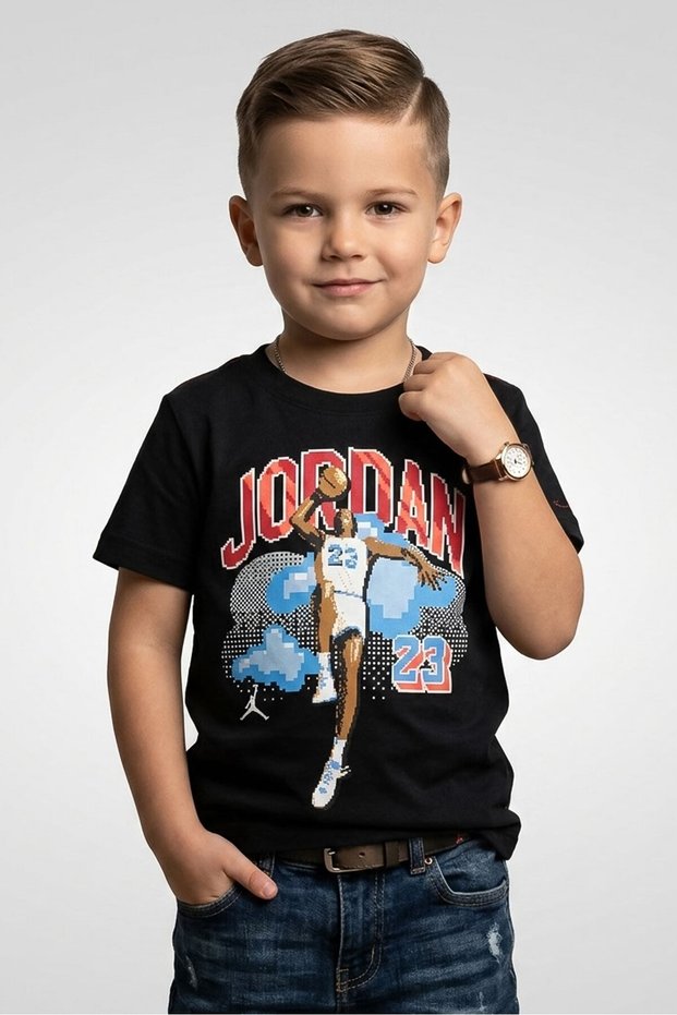 Toddlers Boy Graphic Print Short Sleeve Outdoor T-Shirt, Black