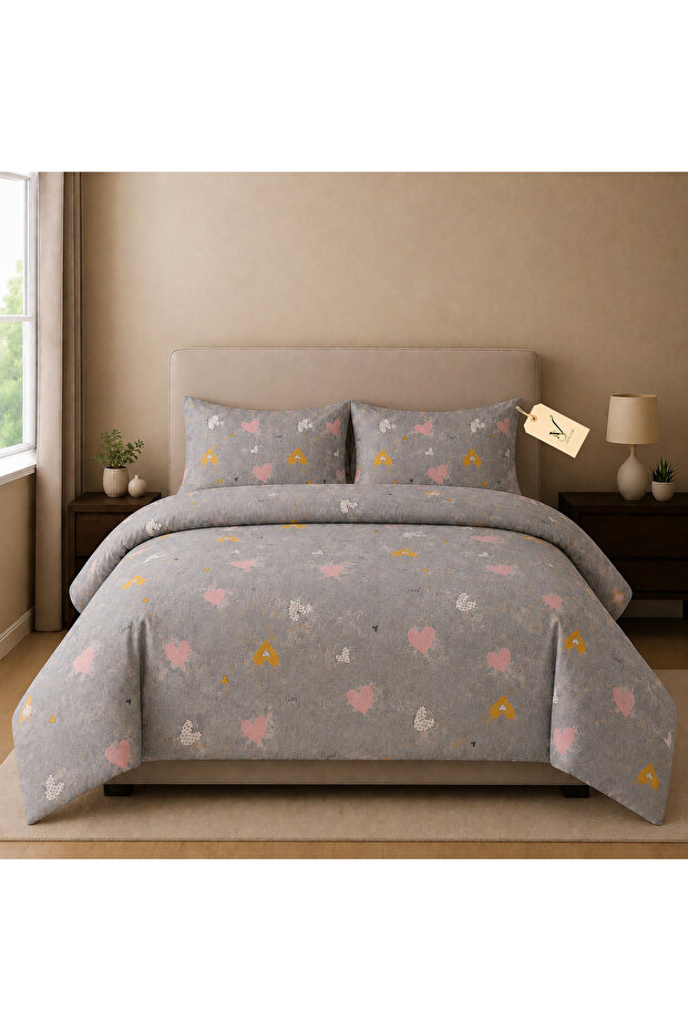 4 Piece Microfiber Bedding Set, 1 Printed Duvet Cover, 1 Fitted Sheet & 2 Pillow Covers