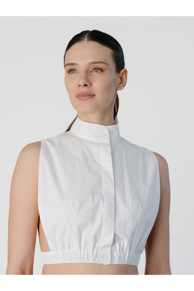 Apron Poplin Alb