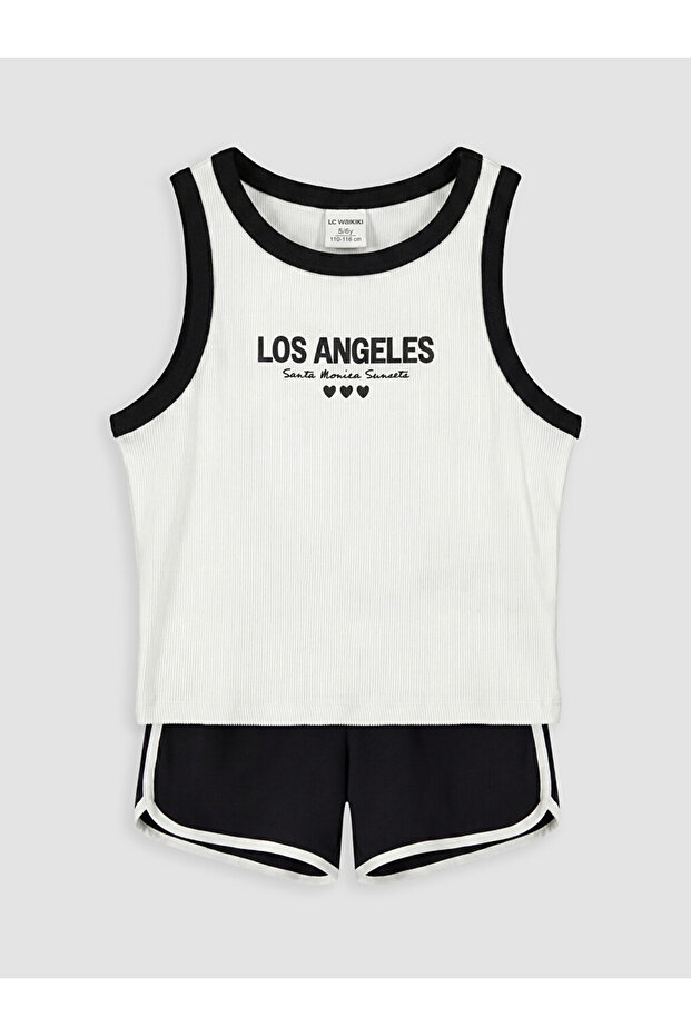 Los Angeles Printed Girls' Shorts Pajama Set
