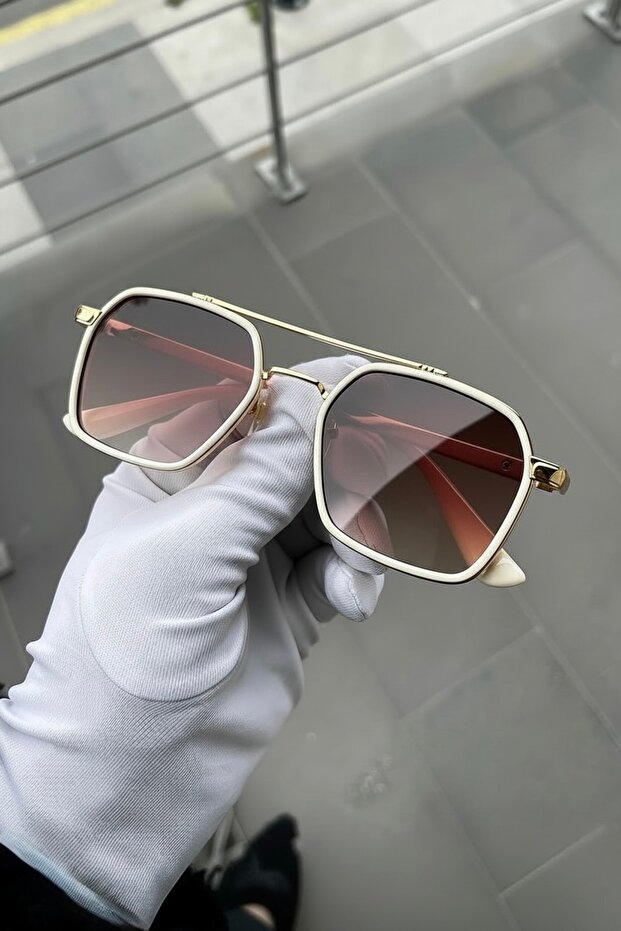 نظارات شمسية للرجال باللون البني طراز Uv400 Pilot