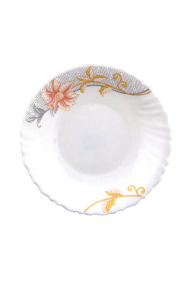 7.5" Opalware Soup Plate RF6095, Dream Rose, White