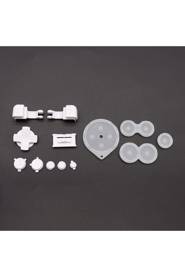 White Plastic Full Set Buttons For GBA SP A B L R Select Start Power On Off Volume Buttons D Pad Key