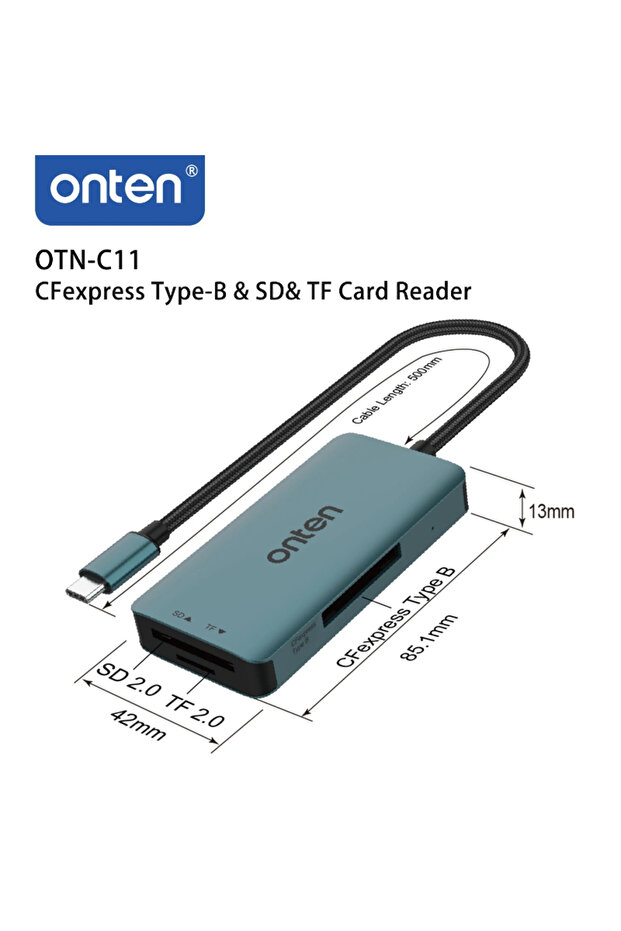 OTN-C11 3 In 1 USB C Card Reader CFexpress Type-B SD Micro SD TF UHS-I 900Mbps Read 780Mbps Write OT