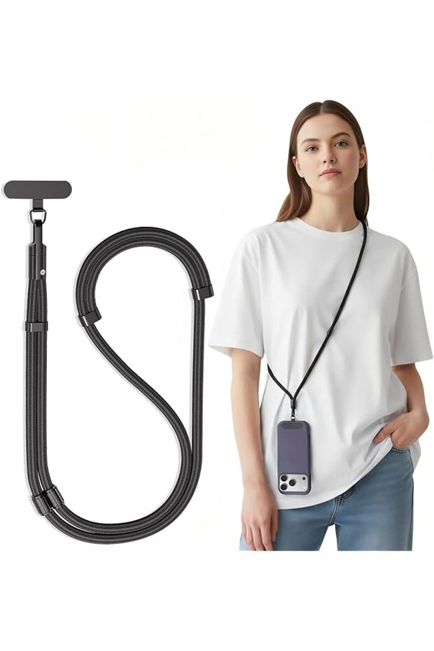 3-In-1 Universal Phone Lanyard for Crossbody, Neck & Wrist, Adjustable Anti Theft Phone Strap with Tether Tab & Loop Strap