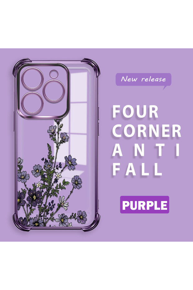 Infinix Smart 8/8 Pro Compatible Transparent Back Four Corners Reinforced Impact Protection Silicone Case