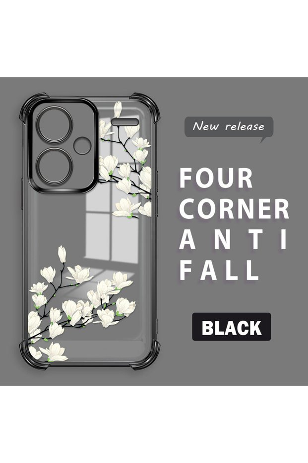 Redmi Note 13 Pro Plus 5g Compatible Transparent Back Four Corners Reinforced Impact Protection Silicone Case