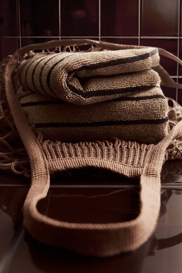 Striped guest towel