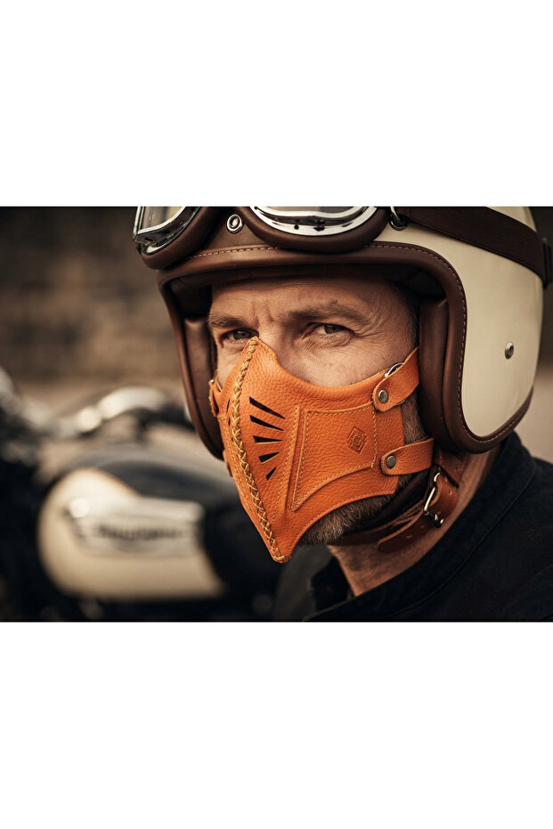 Leather Motorcycle Rider Mask, Harley , Chopper, Motorcycle Leather Accessory