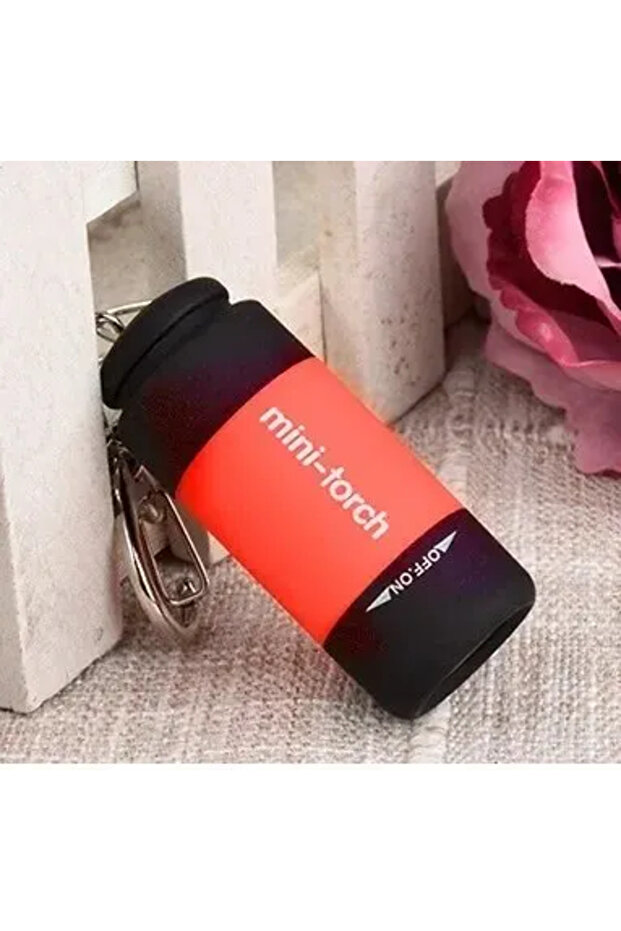 Red Led Micro Pocket Flashlight Portable USB Rechargeable Keychain Flashlight Waterproof Home Outdoo