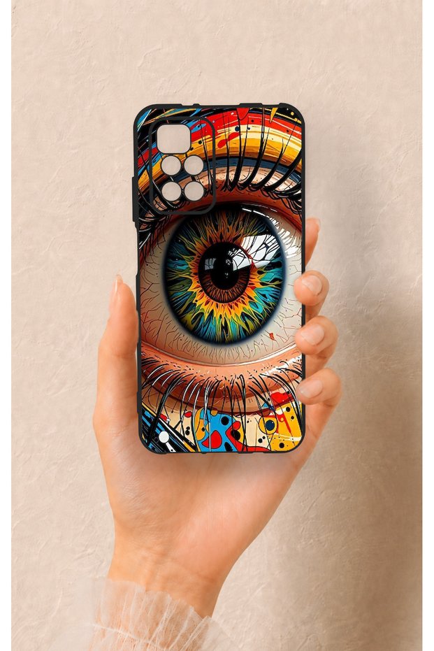Redmi 10 2022 Compatible Colorful Eye-Pop Pattern Silicone Case