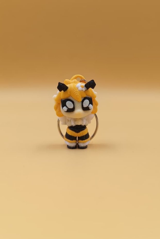 Cute Bee Girl Figure Keychain Bag Ornament Charm with Movable Parts