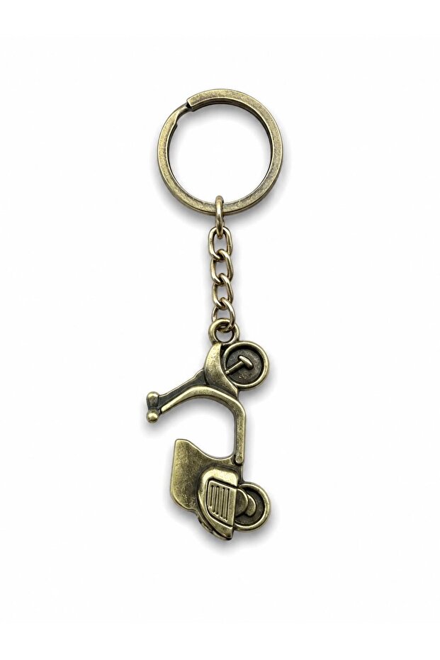 Metal Keychain Scooter Motor Bronze