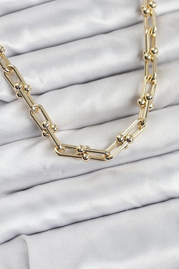 Brass Gold Color Tiffany Model Women's Necklace