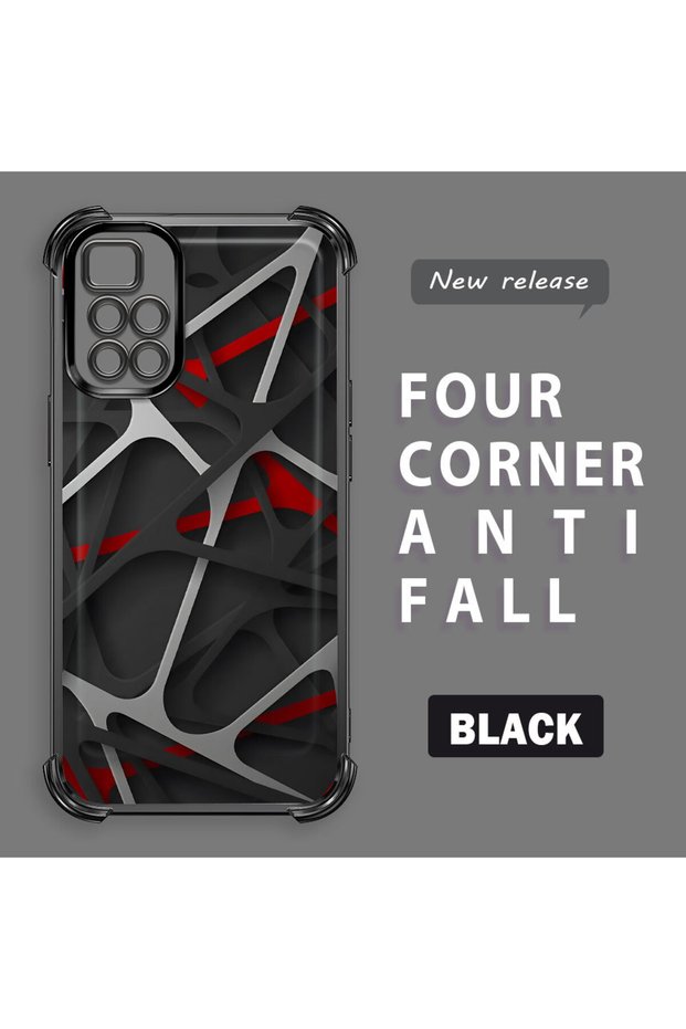 Xiaomi Redmi 10 Compatible Transparent Back Cover Four Corners Reinforced Impact Protection Silicone Case