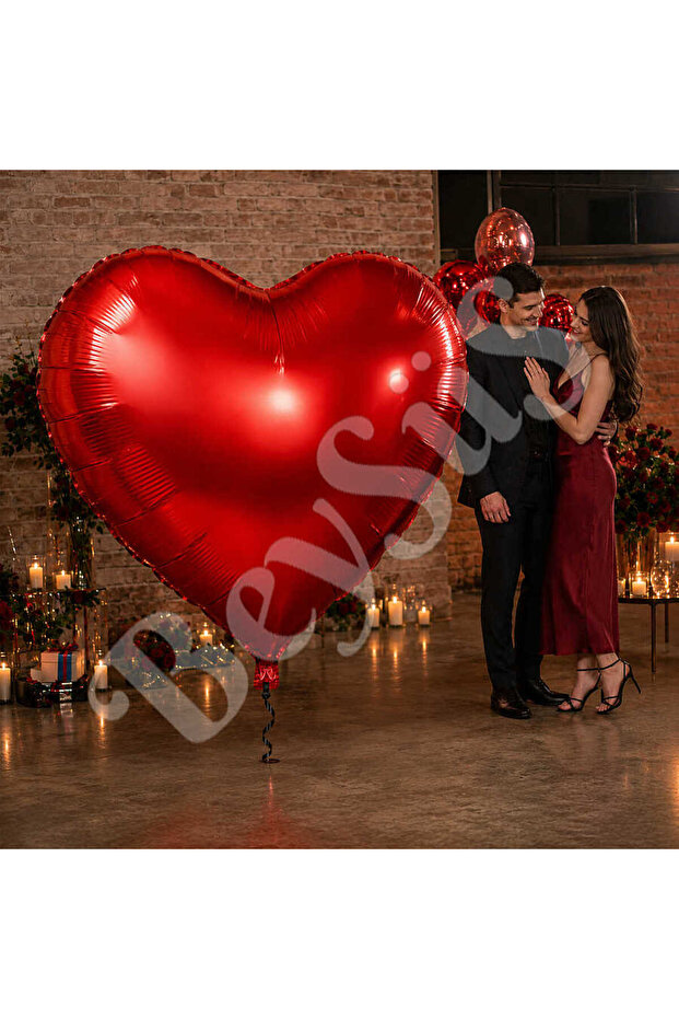 Giant Heart Foil Balloon Red 60 Inc