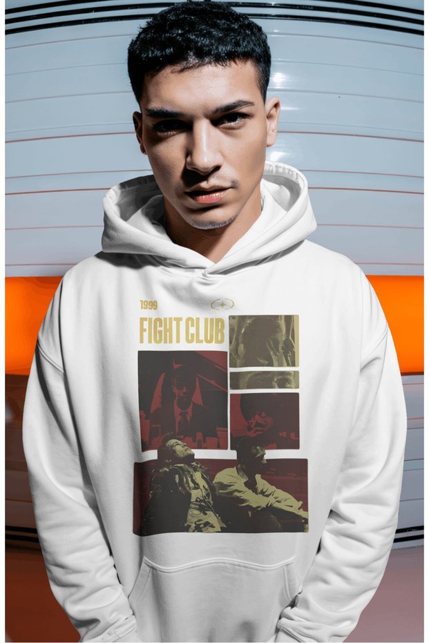 1999 Fight Club Tyler Durden Legendary Movie Hero Back Printed Unisex Oversize Premium Hoodie