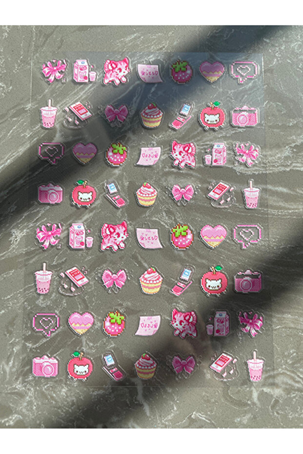 22 Y2k Pvc Mini Cute Pattern Stationery Sticker Nail Art Waterproof Diy Laptop Bottle Box Phone Case