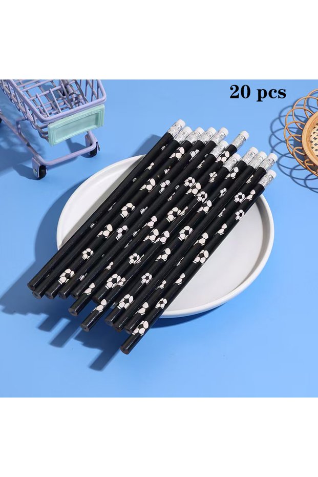 20 PCS 10/20/30 PCS football-themed pencils with erasers, featuring exquisite football designs, dura