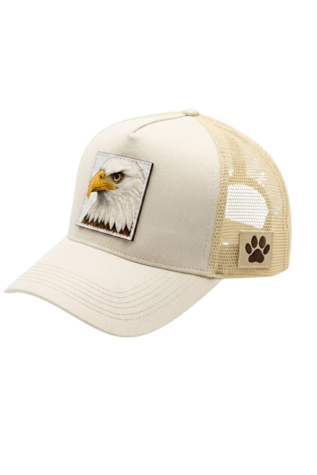 Eagle Printed Patch Detailed Mesh Trucker Baseball Cap Unisex