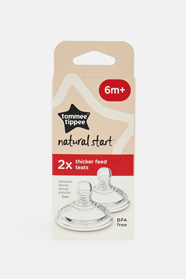 2 Pieces Baby Bottle Thicker Teats, Clear