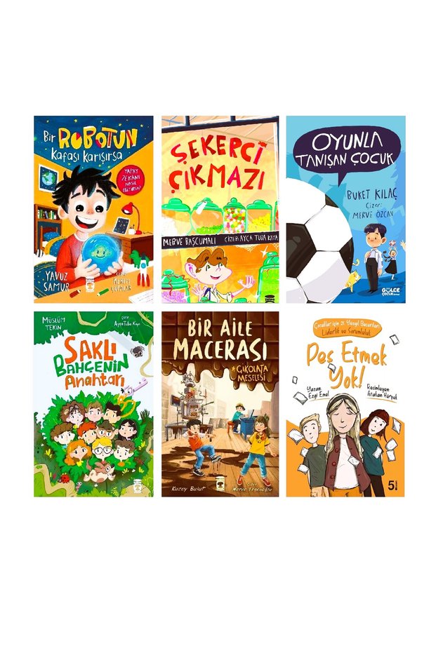 2Nd and 3Rd Grade Reading Set Bir Robotun Kafası Karışırsa Şekerci Çıkmazı Oyunla Tanışan Çocuk Saklı Bahçenin Anahtarı Çikolata Meselesi Pes Etmek Yok 6 Books