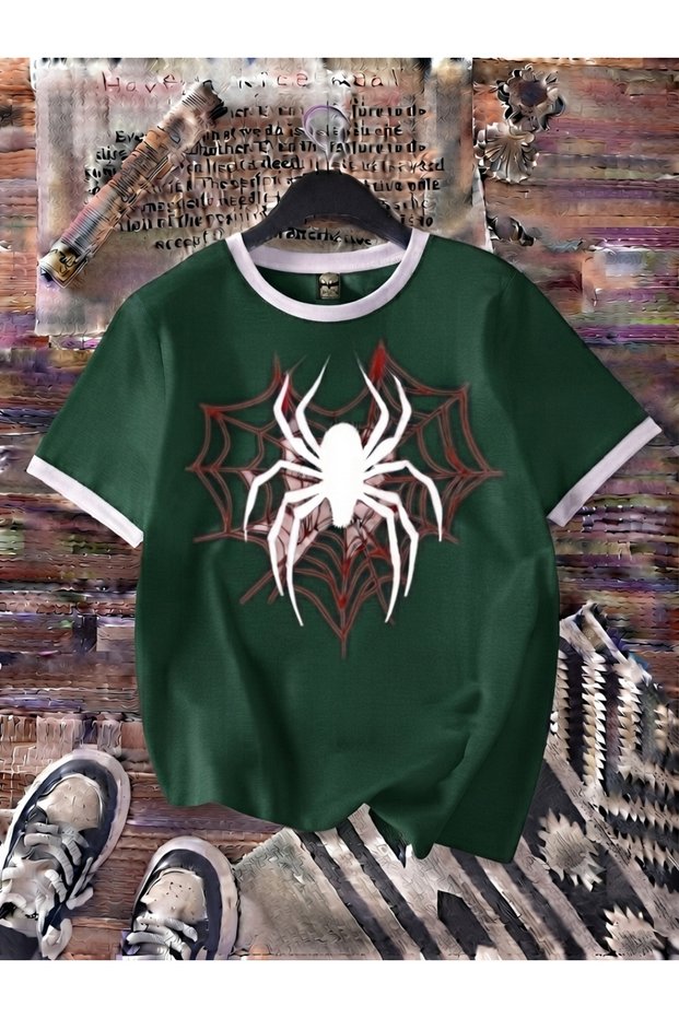 Unisex Men/Women Spider Custom Printed Oversize Cotton T-Shirt