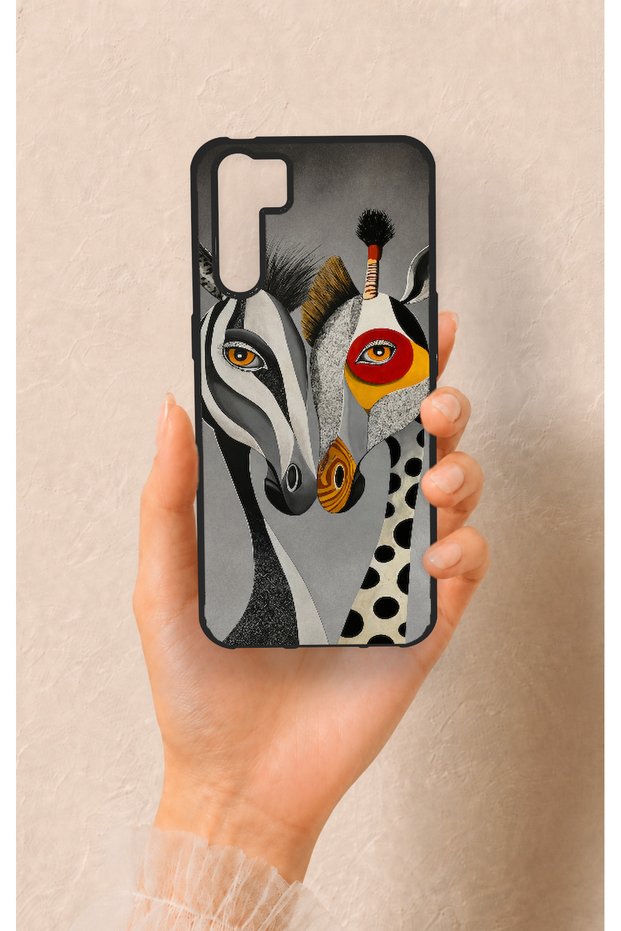 Oppo A91 Compatible Zebra and Giraffe Patterned Silicone Case