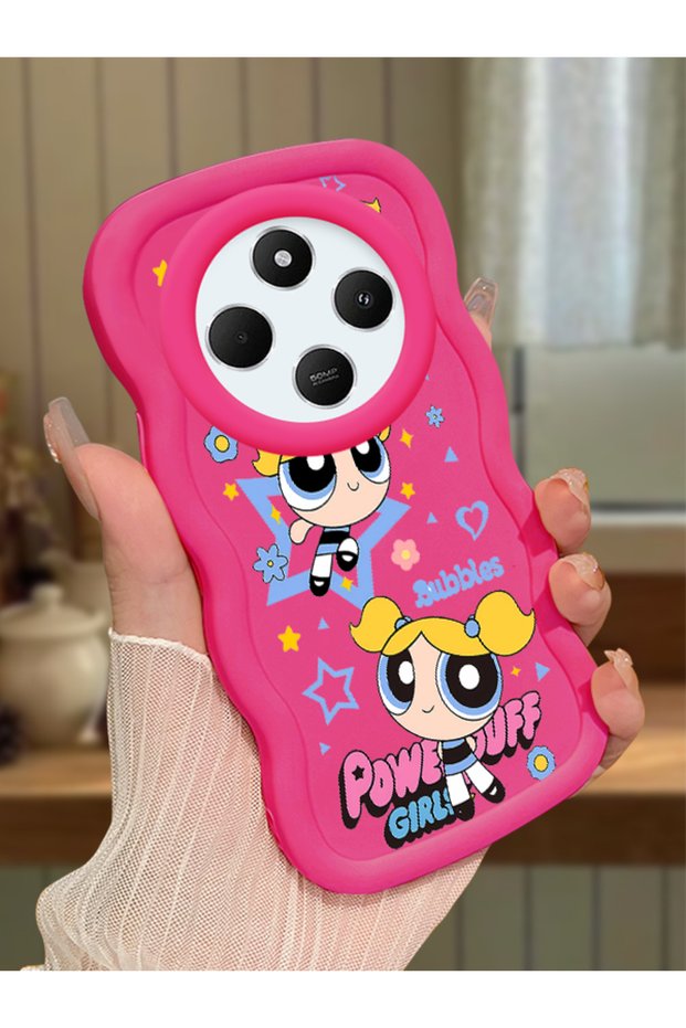 Redmi 14C Compatible Case Camera Protector Red Silicone Couple Phone Case Cartoon Pattern