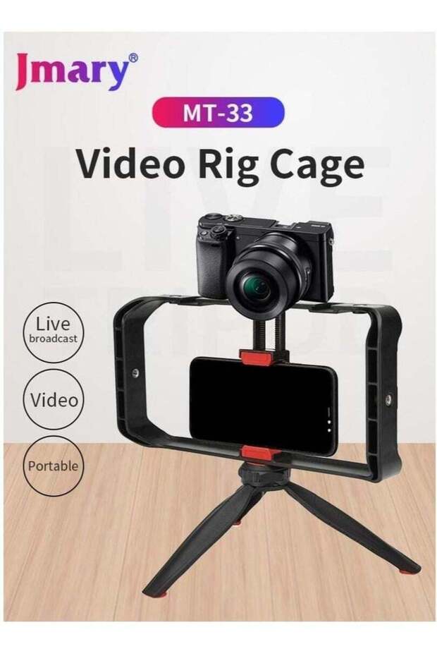 MT33 Mobile Phone Vlogging Filmmaking Cage Stabilizer with Tripod