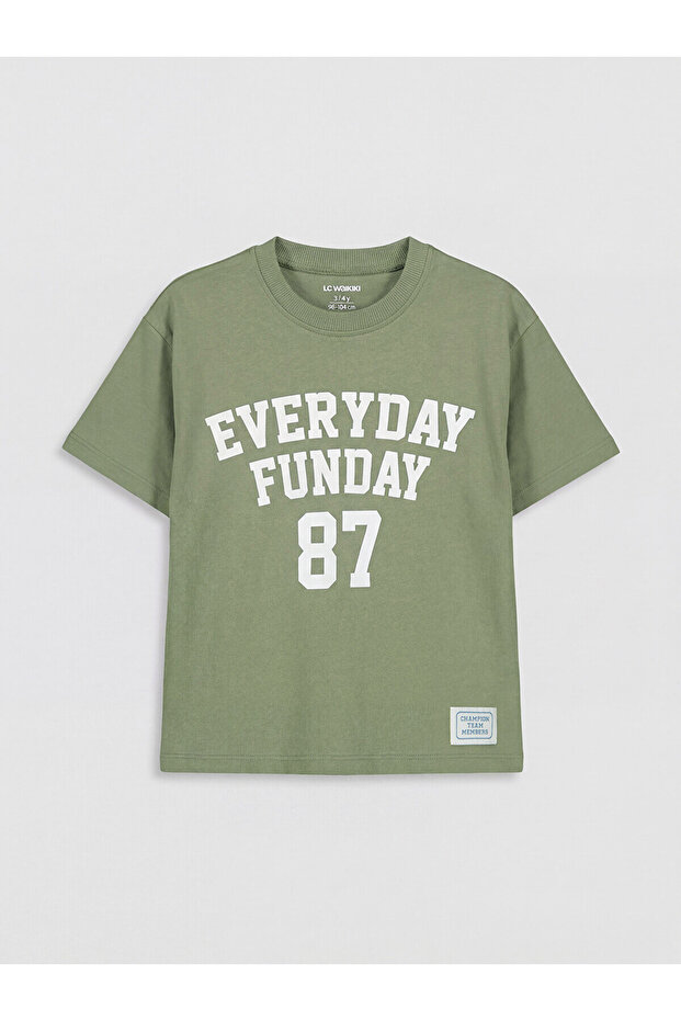 Original Oval Collar Printed Boy's T-Shirt