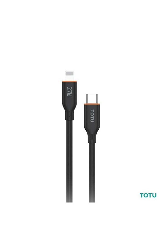 27W Fast Charging & High-Speed Data Transfer USB-C to Lightning Cable – 1.2m Tangle-Free Liquid Silicone Cord with Anti-Break Reinforced Ends & Smart Chip Protection – Black