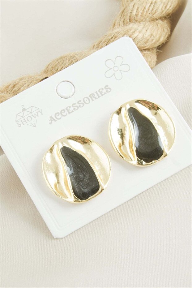 Round Enamel Earrings