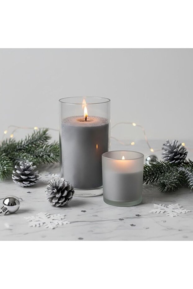 Pearled Candle Wax Sand With 20 Eco Wicks - Grey - 1Kg