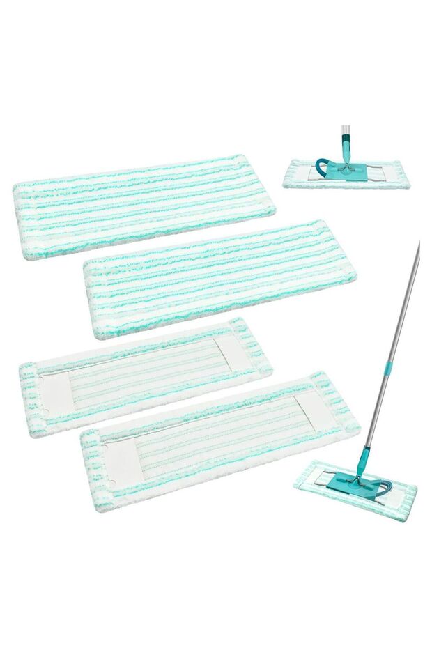 4-Pack Floor Mop Replacement Covers for Leifheit Profi XL Micro Duo, Back-Friendly Floor Mop Covers, Microfiber Mop Mats