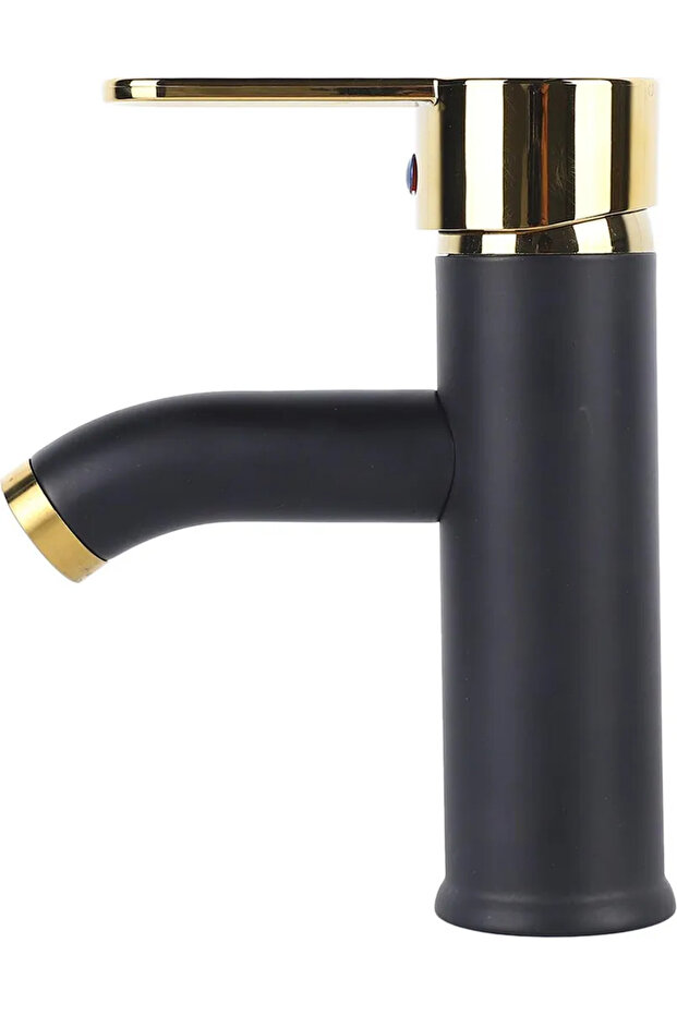 Single-hole, one-handed operation faucet (black and gold)